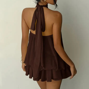 <span class=keywords><strong>Vestido</strong></span> Versátil Europeo y Americano para Vacaciones, Holgado y Sexy, con <span class=keywords><strong>Cuello</strong></span> Halter, Cintura Alta, de Secado Rápido y Transpirable - Product Image 6
