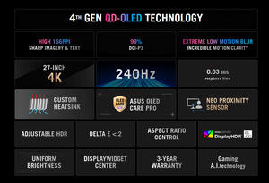 จอเล่นเกม XG27UQDMS 26.5 "4K (3840*2160) แผง QD-OLED ควบคู่240Hz 0.03 MS ของแท้ - Product Image 3