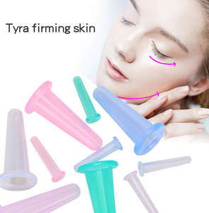 Bekam terapi wajah Anti selulit, 4 buah Set cangkir vakum silikon Anti selulit untuk pijat bekam wajah dan mata - Product Image 4