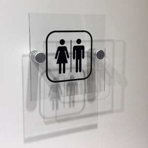 BOYANG trusted metal acrilico toilet door sign per hotel e altri luoghi pubblici per uomini e donne porta del bagno all'ingrosso - Product Image 3