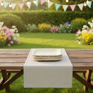 Assiettes carrées en feuille d'arec de 6 pouces, écologiques, jetables, en feuille de palmier, vaisselle biodégradable pour les fêtes et la restauration - Product Image 1