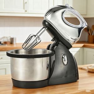 Batteur à gâteau au design simple, mélangeur de pâte de table portatif, 3 vitesses, batteur à œufs électrique, pétrin en acier inoxydable haute capacité - Product Image 3