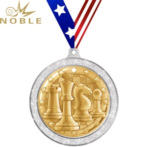 Médaille de compétition d'échecs en or de haute qualité pour enfants en stock - Product Image 5