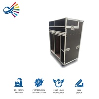 Flight case de production vidéo mobile, station de travail mobile pour diffusion, avec 4 écrans de 24 pouces