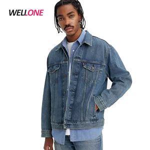 Ripped Denim Jacket Caqnni Men's Denim Jackets,Distressed