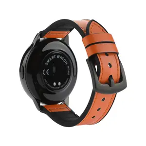 20mm 22mm silicone with leather band for Samsung Huawei Garmin versa strap smart watch wear comfortable Wristbands