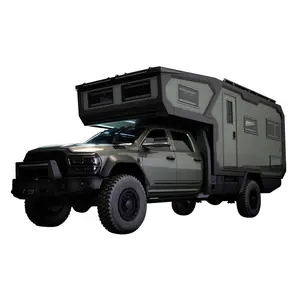 4X4 Karavan Off-Road Truk Kemping Tempat Tidur Panjang dengan Geser Keluar Pasar Dapur Mini Kamar Mandi Overland Disesuaikan Camper RV Trailer