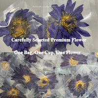 Lotus bleu séché 1 PC/Bag Lucid Dream Organic Nymphaea Caerulea Chinese Herbal Sleep Tea Individual Bag Handmade Big Size Flower