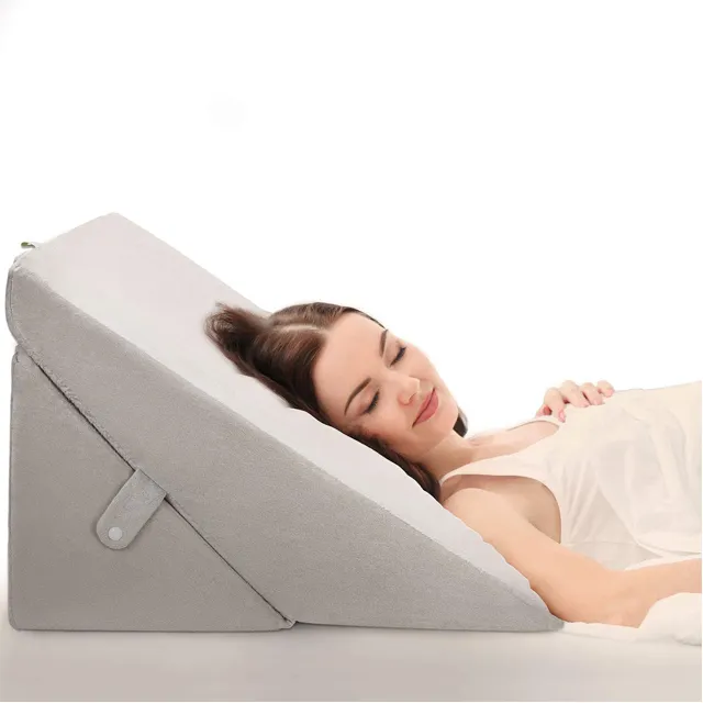 Travesseiro de cunha com espuma de memória, almofada de apoio lombar para dormir