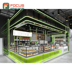 Premium Coffee Merchandise Display Rack White Panel Finish Coffee Bean Display Area Coffee Merchandise Rack - Product Image 2