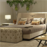 Neues Design Modernes Luxus-Villa-Lederbett mit Nachttisch Doppelbett Kingsize Luxus-Kingsize-Schlafzimmer-Set Möbel Kingsize-Bettgestell