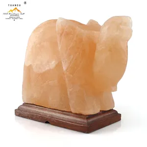Natural Himalayan Rock Salt Lamp Crafted ANIMAL Salt Lamps with Dimmer Cable & Bulb for elephant shaped