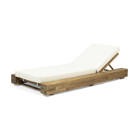Nouveau style de fauteuil de lounge moderne Lit d'hôtel Mobilier de piscine en bois d'extérieur Chaise longue de plage