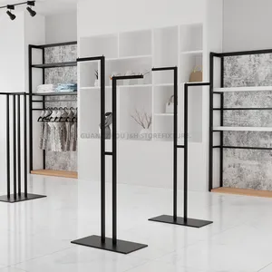 Colgador de exhibición de ropa y zapatos, estante negro colgante para tienda de ropa, nuevo diseño, buen precio