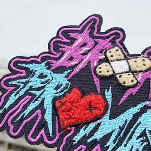 Logotipo personalizado tecido gancho e laço Patches bordados costurar em patches bordados para vestuário - Product Image 2