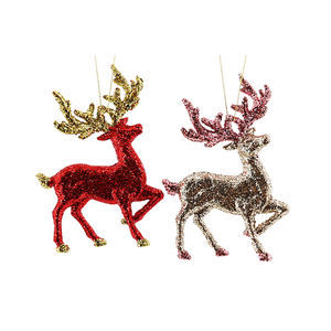 2022 عيد الميلاد بريق البلاستيك الرنة الديكور الحرف الحلي لشجرة عيد الميلاد - Product Image 6