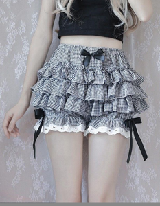 Pantaloncini da donna in stile Punk nero <span class=keywords><strong>Shorts</strong></span> da donna graziosi pantaloncini con fiocco dolce per ragazze - Product Image 6