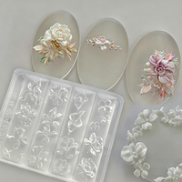 Moule en silicone 3D pour ongles motif floral Nuit d'été, modèle réutilisable pour la décoration des ongles, outil de manucure