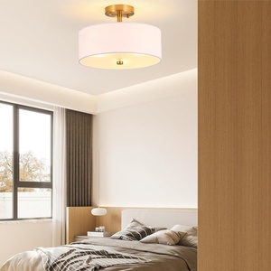 ไฟติดเพดานผ้าแก้วชุบโครเมี่ยมทรงกลมไฟ LED สวิทช์ควบคุมไฟฟ้ากระแสสลับสไตล์จีนใหม่รับประกัน5ปีสำหรับห้องนั่งเล่น - Product Image 6