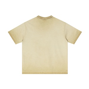 Camiseta de manga corta de algodón puro de 250G para hombre, estilo vintage desgastado, con efecto de desgaste en las puntas, de gran tamaño, de marca americana de moda, color liso, DTG - Product Image 3