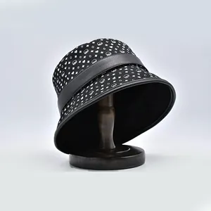 도매 프리미엄 품질 패션 럭셔리 브랜드 인쇄 어부 모자 버킷 모자 장식 스트립