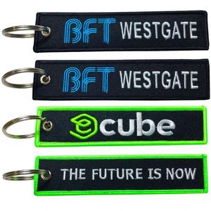 Wholesale Cheap <b>Custom</b> Brand Name Logo Embroidery Keychain Jet Tag Letter Embroidered <b>Key</b> Tags - Product Image 3