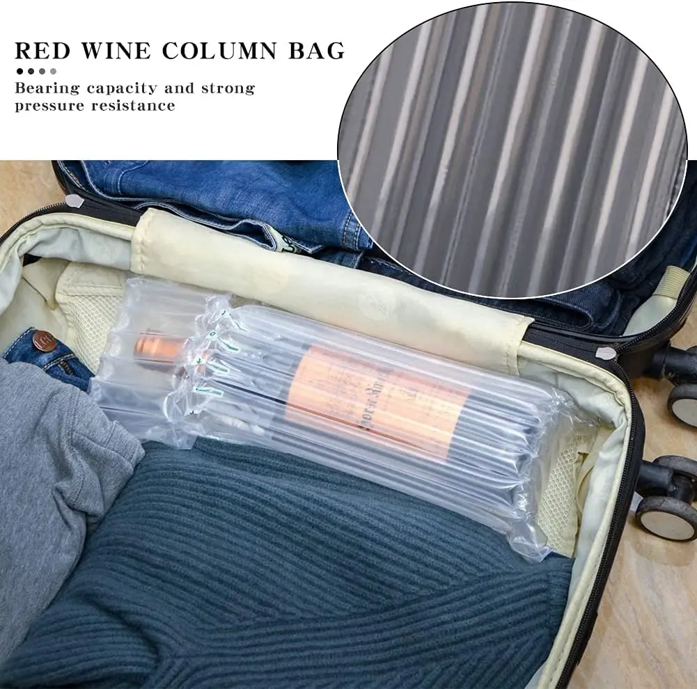 Film protecteur de bouteille de vin sac d'emballage de colonne d'air sac gonflable antichoc coussin d'air à bulles avec pompe à Air réutilisable