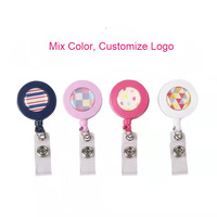 Porte-clés Yoyo rond en gros, porte-badge rétractable à sublimation avec clip en métal alligator