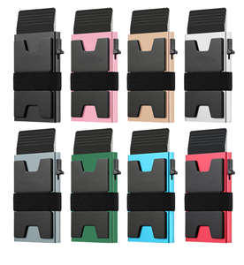 محفظة نحيفة من الألومنيوم ، خلفية متينة قابلة للتوسيع ، حجب RFID المعدني البسيط المنبثقة - Product Image 6