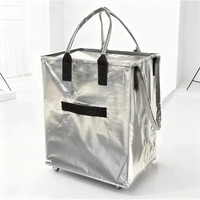 Sacs de courses réutilisables personnalisés avec logo, imperméables, imprimés, pliables, écologiques, avec poignée en plastique, grande capacité, chariot à roulettes en PP