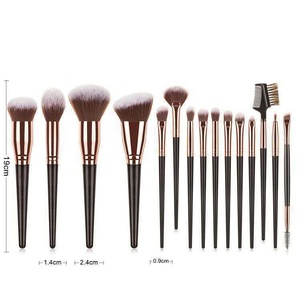 Set di Pennelli da Trucco Vegani Portatili da 15 Pezzi con Basso MOQ, Pennello da Barba, Kit Personalizzato <span class=keywords><strong>per</strong></span> Fondotinta in Polvere e Occhi, Borsa Rosa Premium - Product Image 2