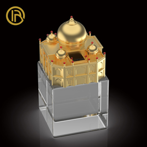 Tùy chỉnh sang trọng Taj mahal-hình Zamac nắp nước hoa-Nắp kim loại vàng cho bao bì nước hoa - Product Image 1