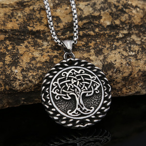 Collar yunnique Tree Of Life, colgante de acero inoxidable, cadena para hombre, joyería de estilo Retro, colgante de moda para regalo - Product Image 3