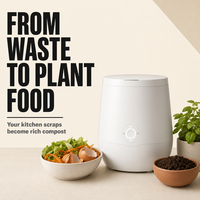 Broyeur de déchets alimentaires domestique intelligent à une touche, chambre de broyage en acier inoxydable, moteur 0,5 CV, pression d'un seul bouton pour