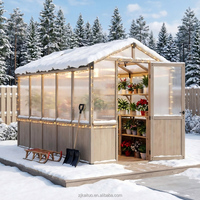 Expédition rapide depuis l'entrepôt américain - Serre de jardin toute saison avec étagères pour plantes, en bois de cèdre et polycarbonate