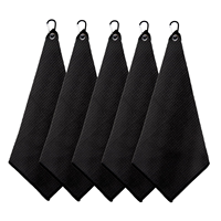 Serviette de golf avec mousqueton, séchage rapide, en microfibre à motif gaufré, pour le nettoyage des clubs de golf, accessoire de sport de plein air