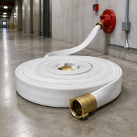 Tuyau d'incendie textile blanc 3 pouces 100 pieds avec raccords en laiton pour la lutte contre l'incendie