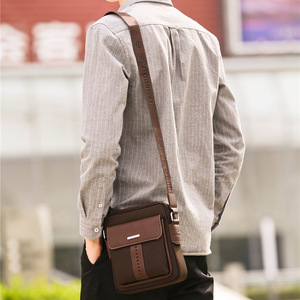 Sac à main pour homme en toile Oxford, sacoche pour ordinateur portable 10 pouces, sac bandoulière taille moyenne, couleur unie - Product Image 4