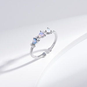 custom plata 925 sterling Silver bow small stacking adjustable <b>ring</b> <b>opal</b> butterfly open woman fashion cheap summer finger <b>rings</b> - Product Image 3