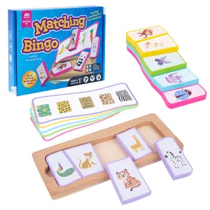 Manufacturer direct sale Montessori wooden kids baby educational children toy table matching bingo game toys for girls boys