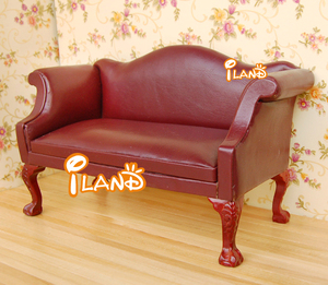 Iland – canapé en cuir miniature, <span class=keywords><strong>chaise</strong></span> Double, poupée de mode 1:6, meubles de salon en <span class=keywords><strong>bois</strong></span>, série Boutique - Product Image 5