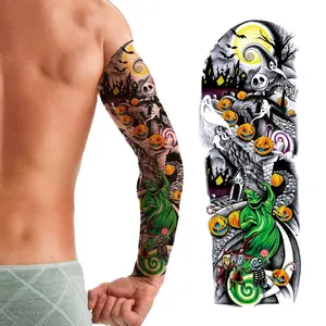 Large Arm Sleeve Black Sexy Waterproof Temporary Tattoo Sticker Full Arm Big Tattoo Stickers Flash Tattoos