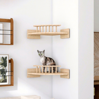 Arbre à chat mural tout-en-un DIY avec lit et plateforme de saut en polyester, style moderne et minimaliste pour l'escalade des chats