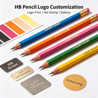 Crayon en bois naturel HB de 3,5 pouces, gomme noire, forme hexagonale ronde, ensemble promotionnel, cadeau