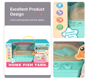 Giocattolo Acquario Happy Aquarium Ocean <span class=keywords><strong>World</strong></span> con Luci Colorate e Musica, Rete da Pesca e Vasca per Pesci in Plastica per Bambini - Product Image 4