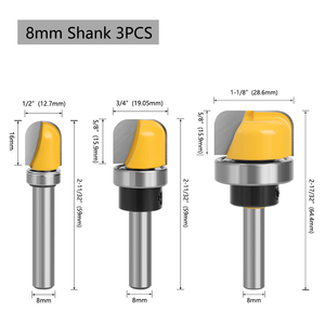 Jeu de mèches de toupie pour plateau de 8mm de diamètre, tige de 1-1/8 "pour le travail du bois et le fraisage - Product Image 6