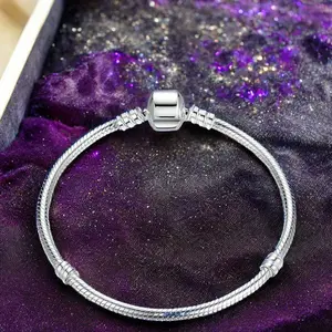 L'accessorio per bracciale con perline in argento sterling s925 di Jilina, caratterizzato da un braccialetto a catena nuda a catena singola, è attualmente un tipo caldo