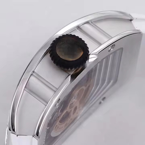 RM07-01 Nouvelle montre mécanique de luxe unisexe, boîtier en céramique, élément rouge, cadran squelette automatique, forme tonneau, mouvement ETA, saphir - Product Image 4