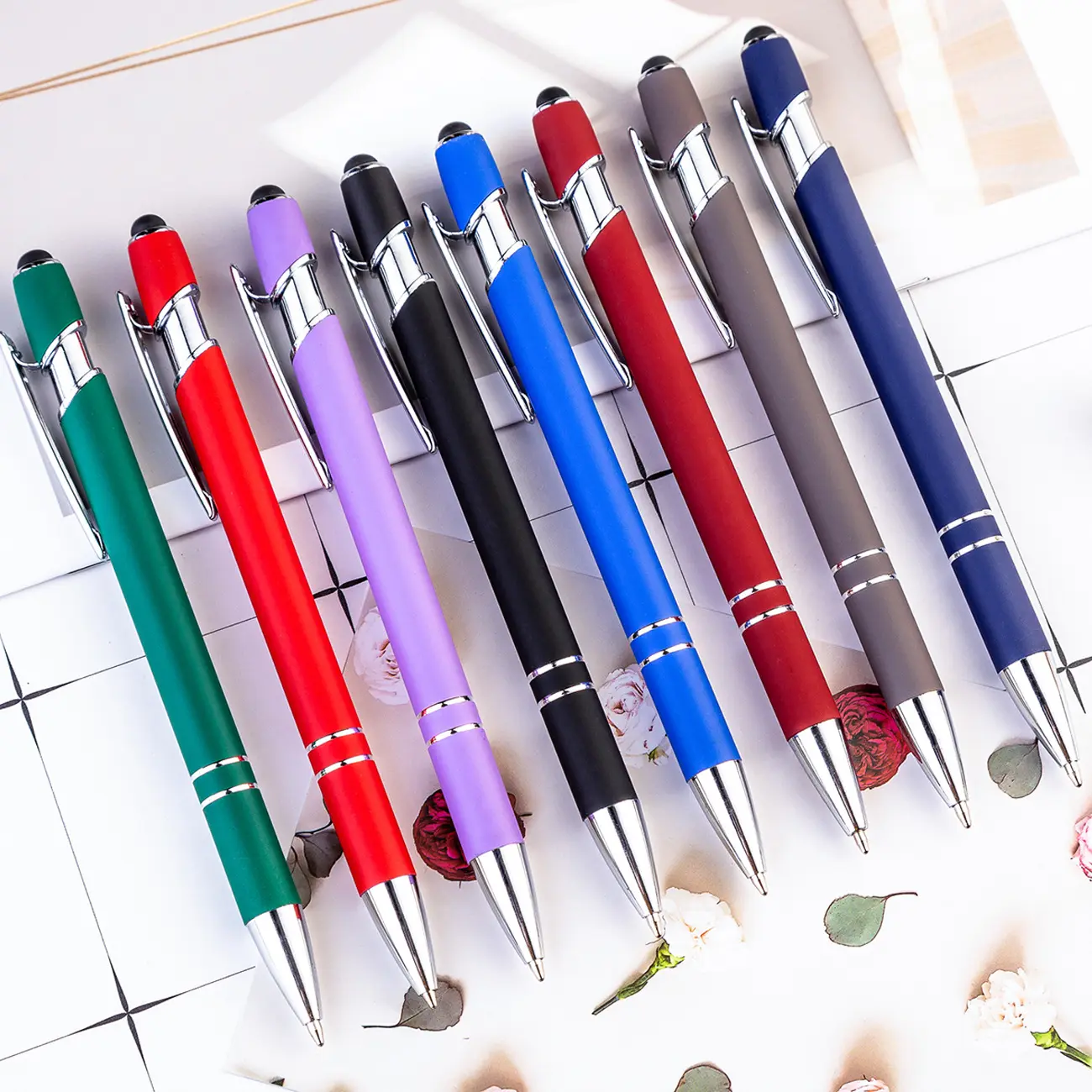 Promotional gift custom logo pen stylus metal pen touch ball point pens for promotion