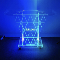Station DJ moderne illuminée en acrylique, table de bar lumineuse à LED pour événements festifs, résistante à l'eau, cabine DJ transparente